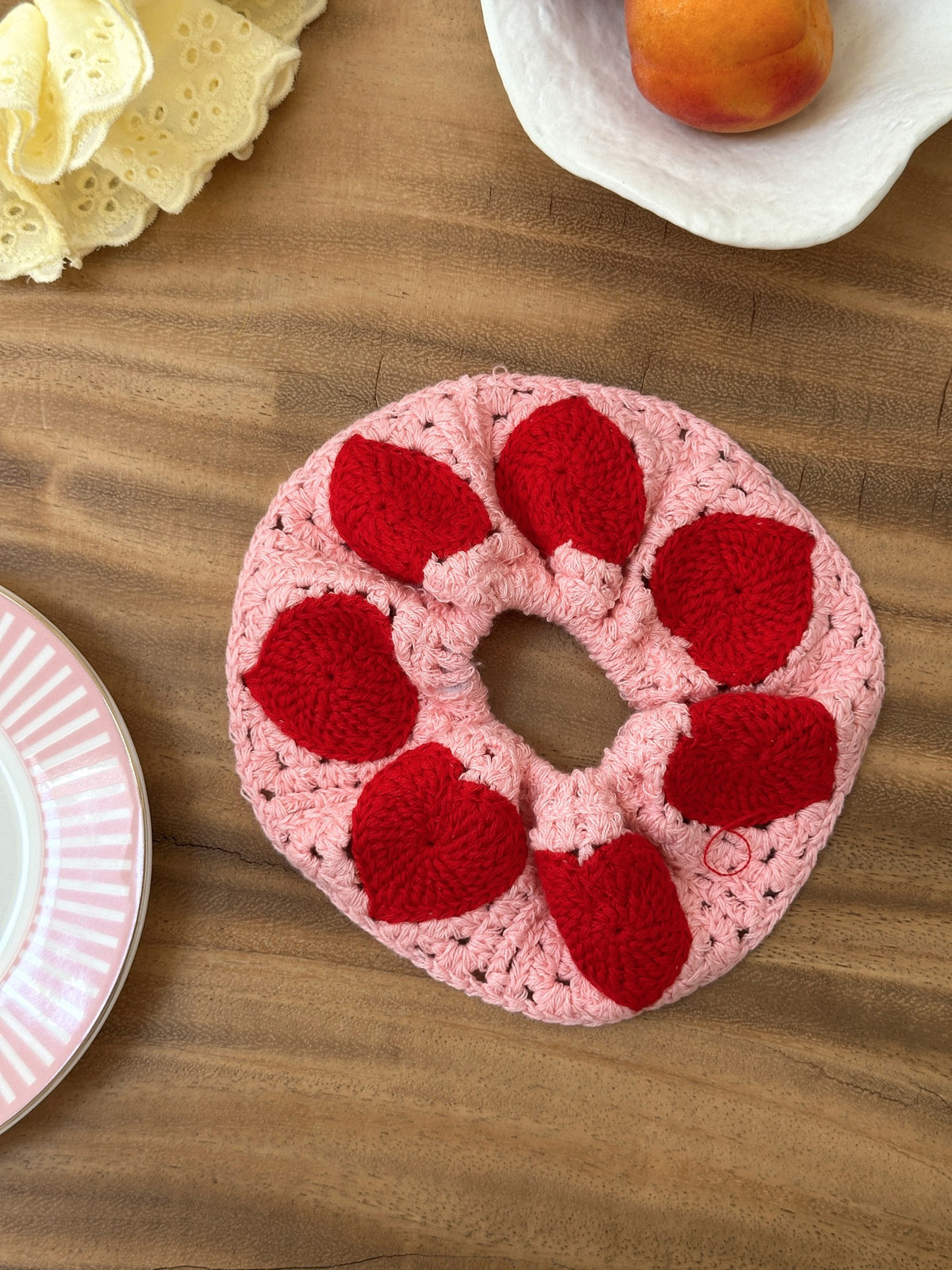Elástico de cabelo CROCHET Rosa